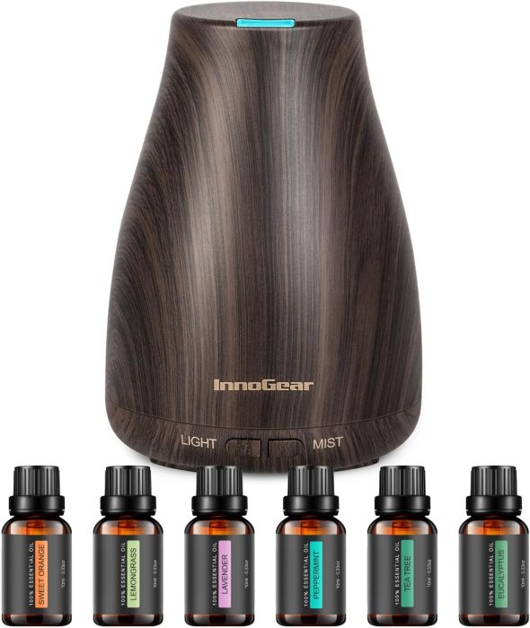 InnoGear Essential Oil Diffuser with 6 Oils Gift Set