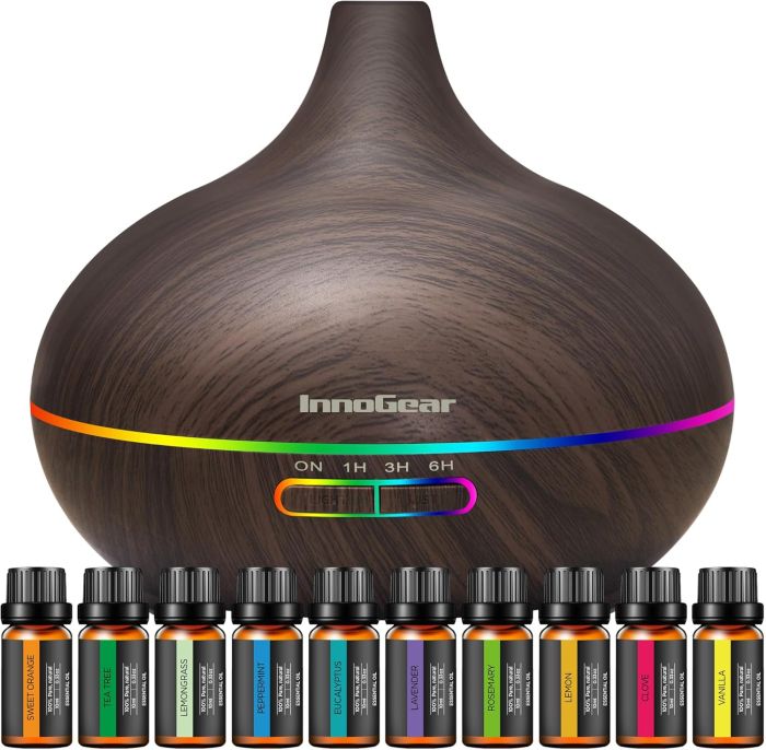 InnoGear Aromatherapy Diffuser and 10 Essential Oils Set