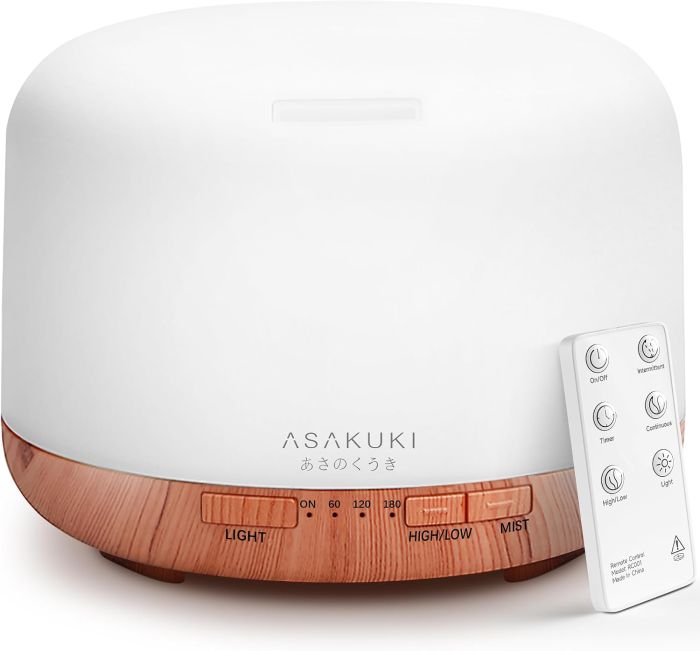 ASAKUKI 500ML Essential Oil Diffuser with Remote Control
